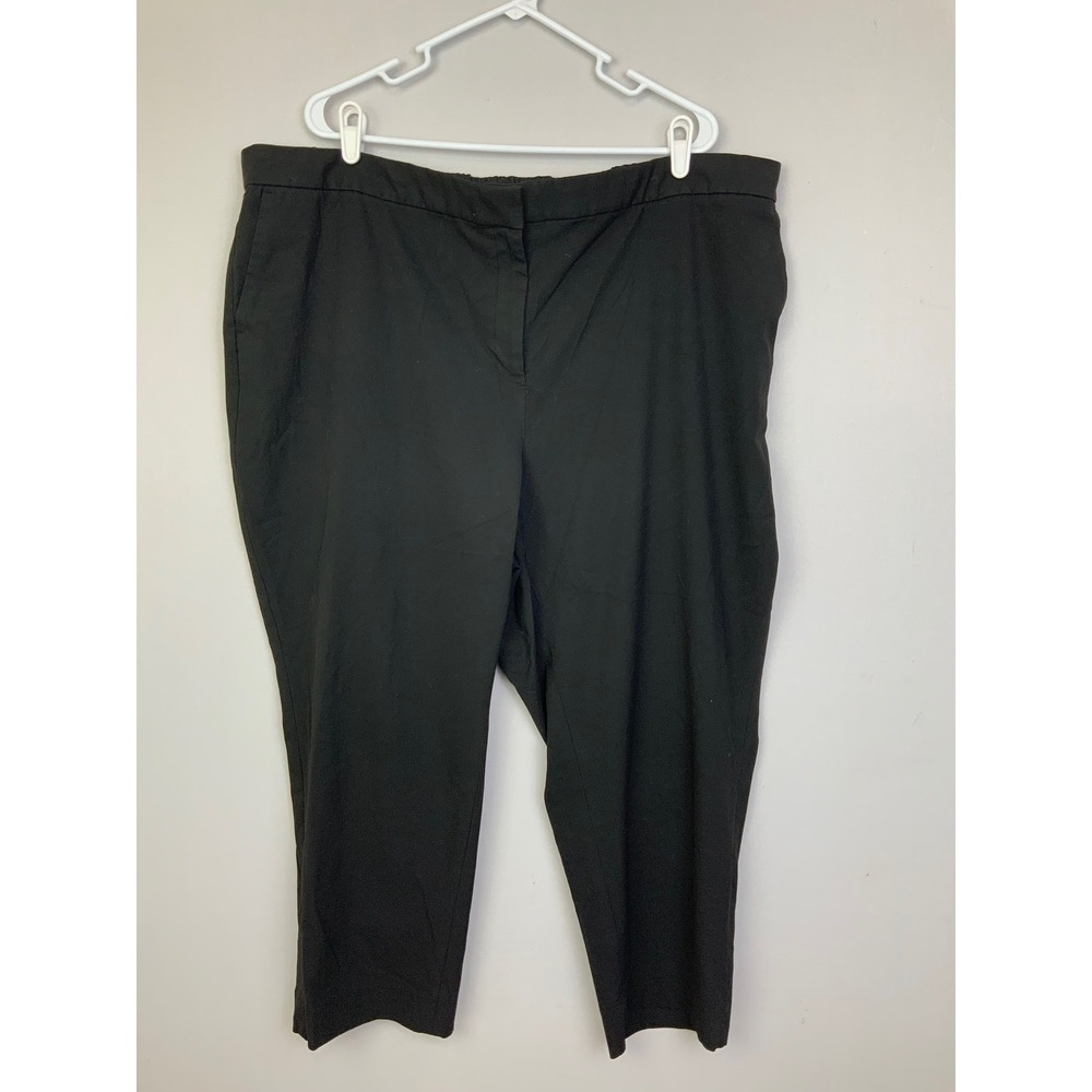 Two Pair J. Crew Sz 24 Black Work Pants Elastic Back Holland Crop + Easy Fit 365